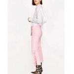 ZARA NWOT Soft Pink Ruffle Split Hemmed Cropped Stretch Trousers Photo 1