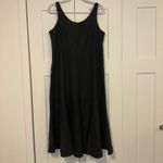 Eileen Fisher  100% Irish‎ Linen bustle hem Dress Sleeveless Black Petite Size PL Photo 10