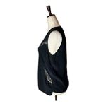 Sandro Shirt Women Small Black Sheer Bodice Lace Detail Top Whimsigoth Gothic Photo 3