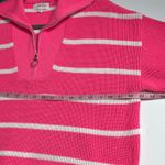 Jess Lea Jameson Quarter Zip Sweater Pink White Stripe Size Large Photo 5
