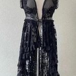 Eva Lady Women's Gothic Punk Lace Over High Low Dress Intimates $120 Size L NWOT Black Size L Photo 3