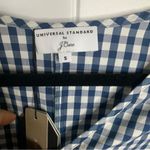 Universal Standard  for j‎ Crew gingham navy blouse size small Photo 5
