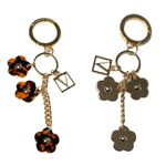 Victoria's Secret Victoria’s Secret Logo and Flowers Key Fob Keychain 
Pink Gold Tortoise Shell Photo 3