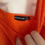 Pretty Little Thing Bright Orange Asymmetrical Strap Detail Dress Photo 8