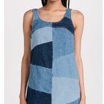 frame denim Frame Atelier Micro Flare Patchwork Denim Mini Dress Blue Size Small Photo 7