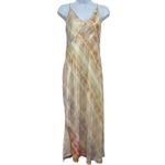 ALLSAINTS Melody Marea Midi Slip Dress Silk Rainbow Pink V Neck Lined Size 6 Y2K Photo 1