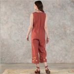 Johnny Was Elia Tie Linen Jumpsuit womens small rust red Photo 1