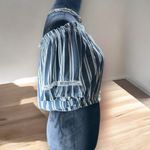 Ocean Drive  Crop Top Med Peasant‎ Blue White Crochet  Boho  Cottagecore Romantic Photo 1