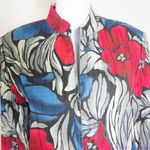 Afred Dunner women's cotton blend floral print zip up blazer jacket, size 16 Gray Photo 4