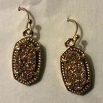 Kendra Scott Lee Gold Drop Earrings Drusy Quartz Rose Gold Glitter Photo 0