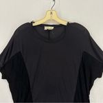 Ramy Brook Apres  Short Sleeve Abstract Blouse Sheer Woman’s Small Black Photo 1