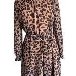 Whistles Flounce Dress Brushed Cheetah Flippy Dress Career Wear Brown Size 10 Photo 0