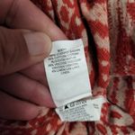 Lucky Brand  red geo split neck linen blend short sleeve tee size medium Photo 8