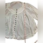 We The Free  White Flowy Cotton Button Down Cool Meadow Boho Top Photo 10