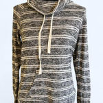 Ultra Flirt  Grey and white striped cowl neck sweater Size small Photo 0