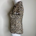 Vintage Sheer Blouse Brown Black Tan Fitted Small Photo 2