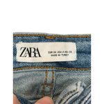 ZARA Womens Jeans Mid-Rise Skinny Ankle Frayed Hem Stone Washed Denim Blue 4 Photo 4
