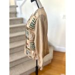 Vintage 90s Tan Christmas Holiday Cardigan Cabin Cozy Deer Fair Isle Size L Photo 2