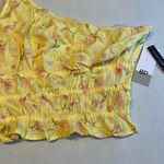 BP  Womens One Shoulder Crop Top Yellow Floral Size Small‎ Photo 3