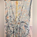 easel  Floral Maxi Duster Kimono Open Coverup Shawl Wrap Size Medium Blue floral Photo 4