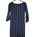 PaperMoon Windowpane Plaid Shift Dress Navy Size Medium Photo 1