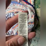 Chico's Chico’s blue orange geometric print over lay sleeveless stretch dress, size 8 Photo 11