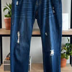 CAbi  Low-Rise Distressed Dark Wash #3045 Slim Boyfriend Jeans, 4 Photo 0