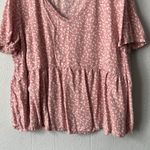Dip Womens Top 3X Ruffle Hem Lightweight Relaxed Fairy Cottagecore Feminine Pink Photo 3