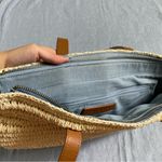 Talbots  Straw Rattan Leather Strap Tote Bag Photo 5