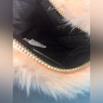Forever 21  Furry Fuzzy Faux Fur Pale Pink Pouf Crossbody Bag Gold Chain Zipper Photo 8