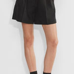 Wilfred  Aritzia Black The Effortless Pleated Front Short Linen Wide Leg 4 Photo 0