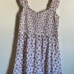 Skylar + Madison White Floral Smocked Top Sleeveless Mini Dress #S Photo 0