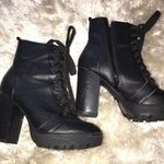 DSW Black Heeled Combat Boots  Photo 0