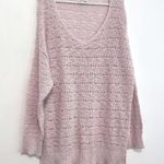 American Eagle  AE Light Baby Pink Chunky Knit Open Weave Oversized Tunic Sweater Photo 1