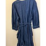 Draper James  Reba Chambray Wrap Dress Dark Wash 18 Photo 1