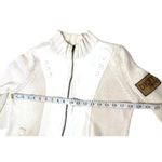 DKNY Jeans Small White Cotton Zipper Front Sweater 88i Photo 7