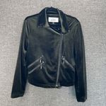 Badgley Mischka Badgley Mischka Womens Moto Jacket Size M Grunge Velvet Rock Old Money Pockets Photo 4