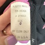 Alberto Makali VTG  Skirt 10 Dark Floral Embroidered Midi Lace Trim Zip Up Photo 5