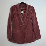Nasty Gal NWT Nast Gal Say It Stripe Velvet Striped Blazer Photo 1