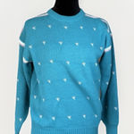 American Vintage Vintage Subello Turquoise Knit Sweater Women's M 80s Acrylic Pullover Retro Photo 0