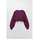 ZARA Striped Knit Cropped Crewneck Sweater Photo 9