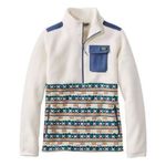 L.L. Bean Aztec Sweater Fleece Sherpa Hybrid Pullover Blue Size L Photo 0