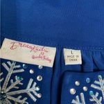 New Quacker Factory Blue Snowflake Embroidered Zip Up Long Sleeve Nightgown L Size L Photo 2