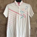 Vintage Tail Womens White Pink Retro Polo Shirt Size Small Activewear Photo 0
