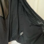 Vera Wang Wool & Leather Mid-Length Coat – XS, Black, Designer Outerwear Photo 6