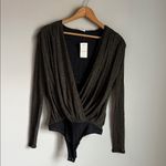 Abercrombie & Fitch NEW  Long-Sleeve Draped Deep-V Bodysuit Small Photo 1