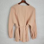 Ava & Viv  Womens Blouse Size X Peach Venus Neck String Knot Long Sleeve Photo 49