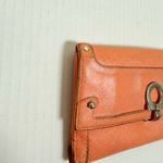 Salvatore Ferragamo  Vintage Gancini Wallet Peach Saffiano Leather Photo 4