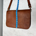Patricia Nash Leather Heritage Shoulder Bag Brown Saddle Flap Purse Photo 12