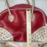 Tosca Blu Leather Purse Handbag Made In Italy red Tan Perforated Corners‎ Photo 3